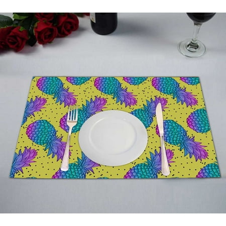 PKQWTM Pineapple Memphis Kitchen Dining Table Mats Placemats Size 12x18 Inches Set of 2 Pieces
PKQWTM Pineapple Memphis Kitchen Dining Table Mats Placemats Size 12x18 Inches Set of 2 Pieces