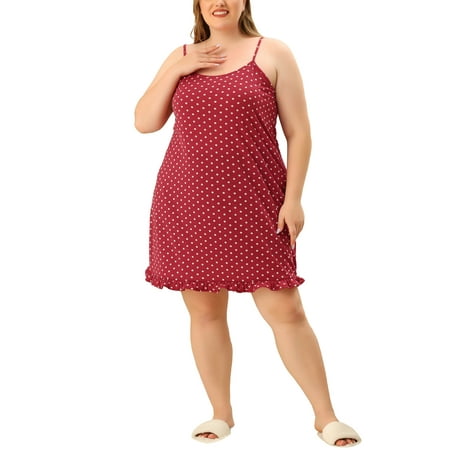 Agnes Orinda Juniors Plus Pajamas Adjustable Strap Polka Dots Ruffle Hem Nightgown
Agnes Orinda Juniors Plus Pajamas Adjustable Strap Polka Dots Ruffle Hem Nightgown