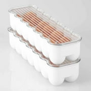 InterDesign Covered Egg Holder, 14 Eggs, White/Clear