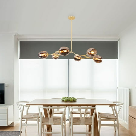 6 - Light Contemporary Island Linear Pendant Light