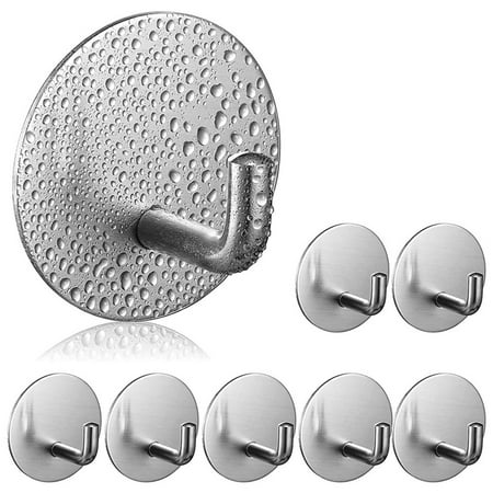 10 Pieces Adhesive Hooks Heavy Duty Wall Hooks Stainless Steel Self Adhesive Hooks Bathroom Kitchen Office Organizer