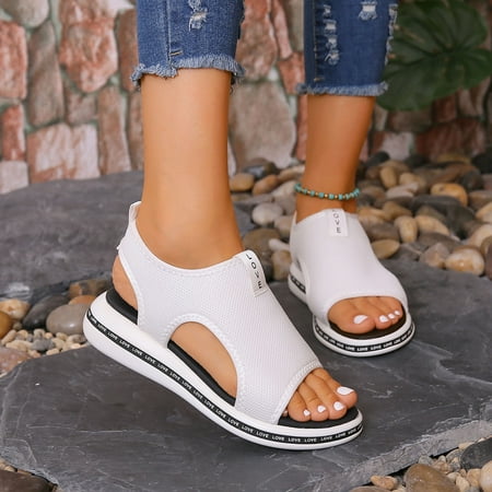 ZHELIYO Women s sandals Ladies Fashion Summer Solid Color Breathable Mesh Open Toe Lightweight Flat Sandals White 8
ZHELIYO Women s sandals Ladies Fashion Summer Solid Color Breathable Mesh Open Toe Lightweight Flat Sandals White 8