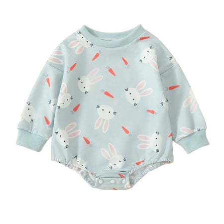 Bjutir Toddler Boys Girls Bodysuits One-Pieces Long Sleeve Easter Rabbit Carrot Print Romper Bodysuit Fall Clothes Light Blue 0-3 Months
Bjutir Toddler Boys Girls Bodysuits One-Pieces Long Sleeve Easter Rabbit Carrot Print Romper Bodysuit Fall Clothes Light Blue 0-3 Months