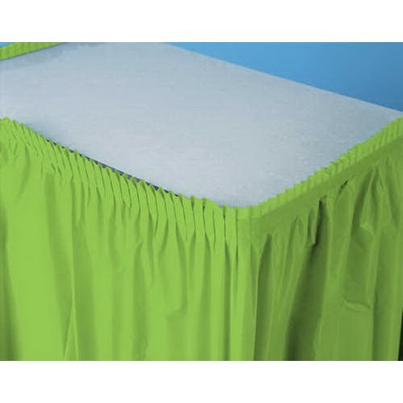 Creative Converting 743123 Fresh Lime Plastic Tableskirt 14' Solid (Case of 6)