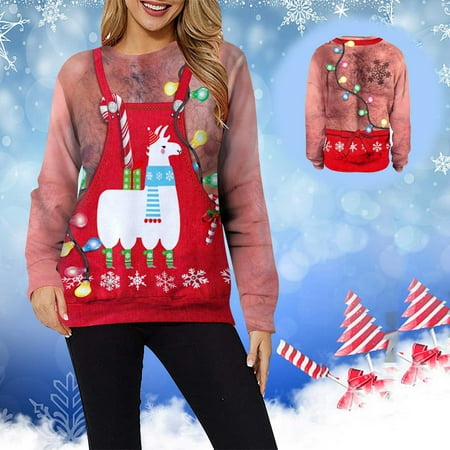 Womens Hoodie Pullover Ladies Christmas Long-Sleeve Fashion Wacky Print O Neck Scrub Tops Long Sleeve Women
Womens Hoodie Pullover Ladies Christmas Long-Sleeve Fashion Wacky Print O Neck Scrub Tops Long Sleeve Women