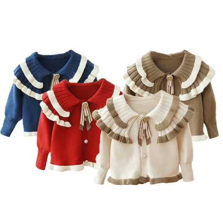 Godderr Kids Baby Girls Knitted Sweater Coat Toddler Cardigan Jacket Long Sleeve Button lapel Doll Collar Newborn Autumn Winter Cardigan Sweaters for 9M-5Y
Godderr Kids Baby Girls Knitted Sweater Coat Toddler Cardigan Jacket Long Sleeve Button lapel Doll Collar Newborn Autumn Winter Cardigan Sweaters for 9M-5Y