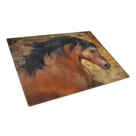 Caroline s Treasures Wild Horse Glass Cutting Board Large