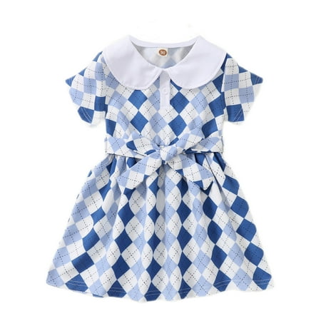 12 Months Toddler Girl Summer Dress Causal Dress 24 Months Toddler Girl Short Sleeve Plaid Prints Lapel Dress Blue
12 Months Toddler Girl Summer Dress Causal Dress 24 Months Toddler Girl Short Sleeve Plaid Prints Lapel Dress Blue
