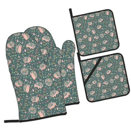 Zeuib Hedgehogs and Flowers Oven Mitts and Potholders BBQ Gloves Kitchen Oven Glove High Heat Resistant 500 Degree Extra Long Oven Mitts and Potholder with Non-Slip Silicone Surface for Cooking
Zeuib Hedgehogs and Flowers Oven Mitts and Potholders BBQ Gloves Kitchen Oven Glove High Heat Resistant 500 Degree Extra Long Oven Mitts and Potholder with Non-Slip Silicone Surface for Cooking