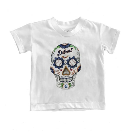 Infant Tiny Turnip White Detroit Tigers Sugar Skull T-Shirt