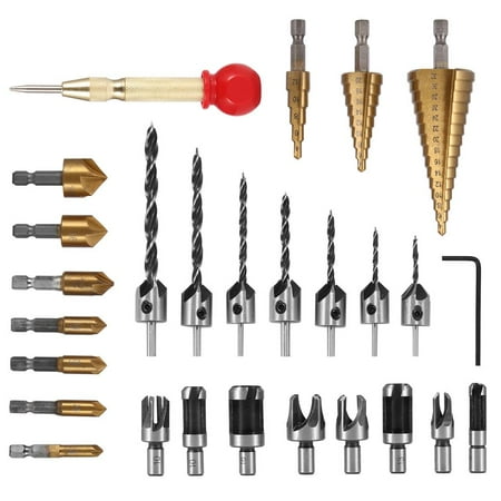 Thinsont Step Drill Center Punch Three-Point Woodworking Drill Cork Five-Edged Chamfer Tool Set
Thinsont Step Drill Center Punch Three-Point Woodworking Drill Cork Five-Edged Chamfer Tool Set