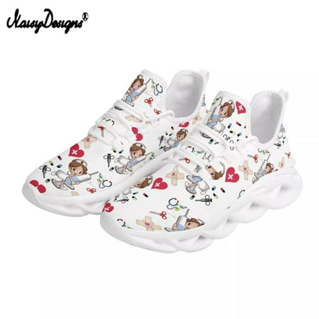 Noisydesigns 2024 New Style Women Lace up Platform Sneakers Cute Cartoon Nurse Printing Ladies Breathable Kintting Flat Shoes
Noisydesigns 2024 New Style Women Lace up Platform Sneakers Cute Cartoon Nurse Printing Ladies Breathable Kintting Flat Shoes