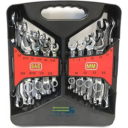 22-Piece Standard and Stubby Combination Wrench Set (SAE & MM)