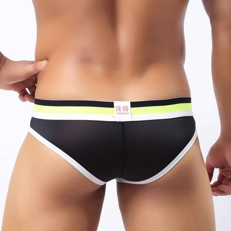 Realyc Thong Longjiang Mesh Color Block Sexy Thin Quick Dry G-strings