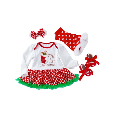 Niuer Infant Fall Romper Sets Long Sleeve 4Pcs Christmas Outfits Clothes Crew Neck Leg Warmer Set Xmas Headband Suits Polka Dot Style-H 59cm
Niuer Infant Fall Romper Sets Long Sleeve 4Pcs Christmas Outfits Clothes Crew Neck Leg Warmer Set Xmas Headband Suits Polka Dot Style-H 59cm