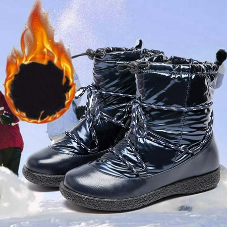 

VEKDONE 2023 Clearance Halloween Deals Women Winter Boots Antiskid Plus Velvet Warm Snow Boots Down Boots Waterproof Booties Mid Calf Waterproof Rain Boots