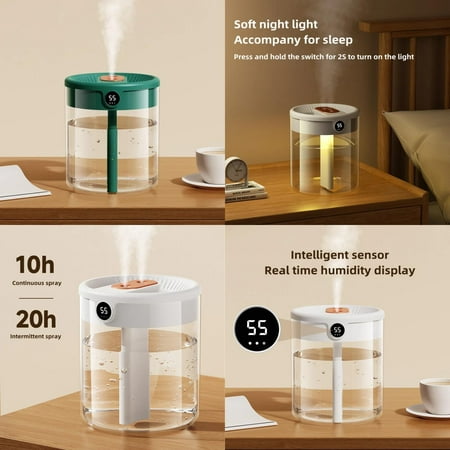 Soothing and Convenient USB Dual Spray Ultrasonic Cool Mist Air Humidifier with Essential Oil Diffuser and LED Lamp - Refreshing and Quiet 2000ML Capacity - Perfect for Home or Office Use
Soothing and Convenient USB Dual Spray Ultrasonic Cool Mist Air Humidifier with Essential Oil Diffuser and LED Lamp - Refreshing and Quiet 2000ML Capacity - Perfect for Home or Office Use