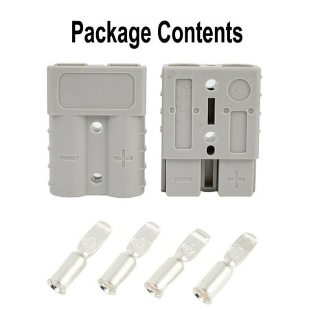1 Pair Trailer Battery Power Quick Connector 50A/600V Charging Plug Kit