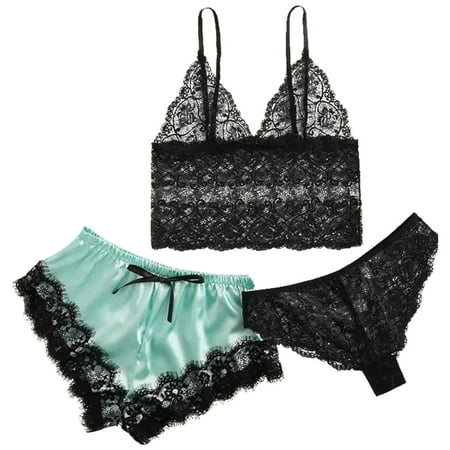 Flcivsh Three-Piece Stretch Satin Sexy Temptation Shorts Lace Transparent Pajamas Blue M Size
Flcivsh Three-Piece Stretch Satin Sexy Temptation Shorts Lace Transparent Pajamas Blue M Size