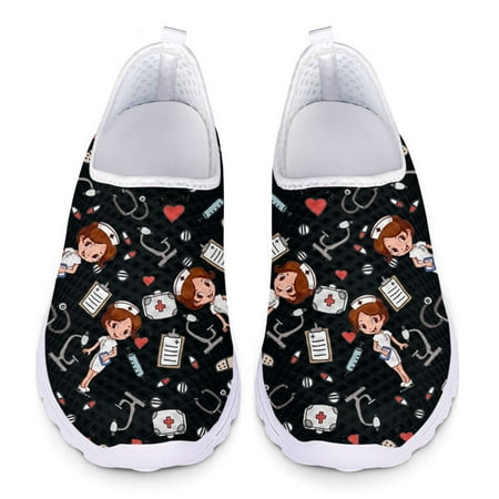 FORUDESIGNS Cute Cartoon Nurse/Doctor/Hospital Pattern Woman Slip On Sneakers Mesh Nursing Shoes for Women Lightweight Footwear
FORUDESIGNS Cute Cartoon Nurse/Doctor/Hospital Pattern Woman Slip On Sneakers Mesh Nursing Shoes for Women Lightweight Footwear