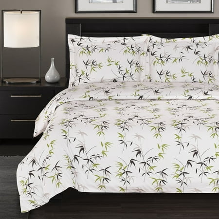 Soft 100% Cotton Duvet Cover Set 300 Thread Count Printed - Full/Queen - Fern