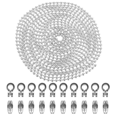 FRCOLOR 1 Set 4.5mm 4 Meters Beaded Roller Chain Pull Chain Extension with 20 Connectors