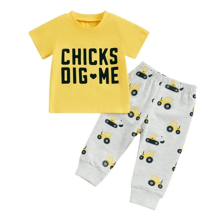 Suealasg Toddler Baby Boys Summer Clothes 2Pcs Kids Casual Outfits 6M 1T 2T 3T hort Sleeve Letter Print Tops and Solid Color/Excavator Print Pants Sets
Suealasg Toddler Baby Boys Summer Clothes 2Pcs Kids Casual Outfits 6M 1T 2T 3T hort Sleeve Letter Print Tops and Solid Color/Excavator Print Pants Sets