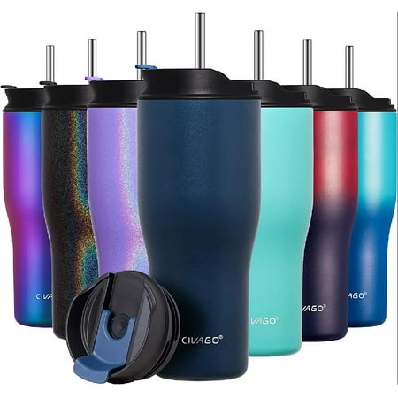 30 oz Tumbler with Straw and Lid (2-IN-1 Lid) Stainless Steel Insulated Vacuum Coffee Tumbler Cup Double Wall Leakproof Travel Mug Navy Blue
30 oz Tumbler with Straw and Lid (2-IN-1 Lid) Stainless Steel Insulated Vacuum Coffee Tumbler Cup Double Wall Leakproof Travel Mug Navy Blue