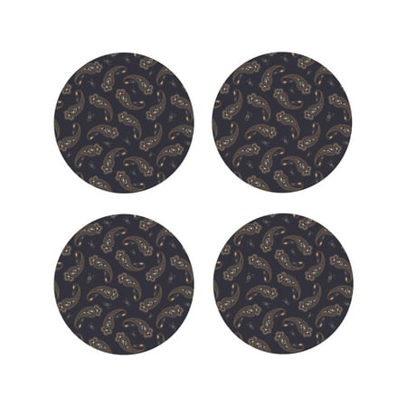 Leather Coasters Set of 4 - Paisley Pattern No.90126 Lightweight Non-Slip Drink Coasters for Desk Anti-Scalding Desk Cup Coasters for Office Table Decor Round Shape 
Leather Coasters Set of 4 - Paisley Pattern No.90126 Lightweight Non-Slip Drink Coasters for Desk Anti-Scalding Desk Cup Coasters for Office Table Decor Round Shape