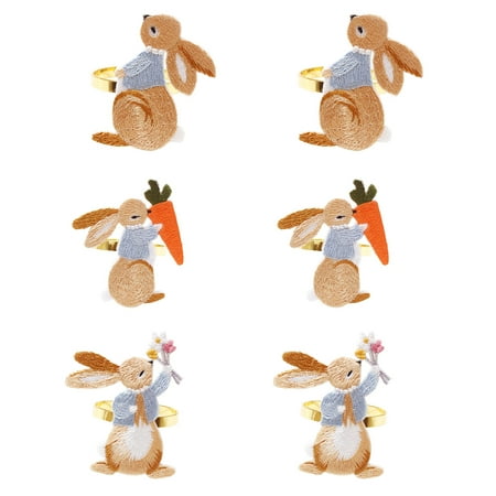 6Pcs Rabbit Pattern Easter Napkin Ring Anti-aging Metal Eco-friendly Serviette Buckles for Bar
6Pcs Rabbit Pattern Easter Napkin Ring Anti-aging Metal Eco-friendly Serviette Buckles for Bar