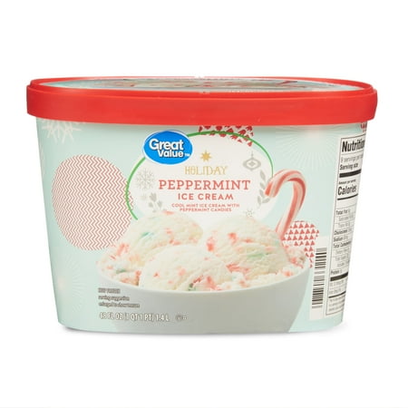 Great Value Ice Cream, Holiday Peppermint, 48 fl oz