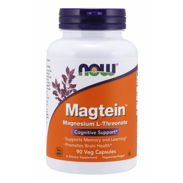 NOW Supplements, Magtein™ with patented form of Magnesium (Mg), Cognitive Support*, 90 Veg Capsules