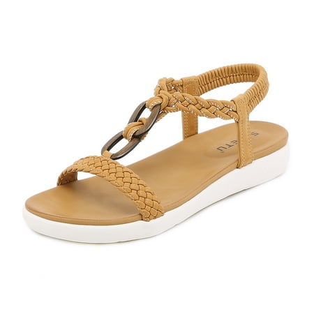 Women Ankle Strappy Flat Sandals Elastic Comfortable Rhinestone Summer Boho Casual Beach Sandal Shoes
Women Ankle Strappy Flat Sandals Elastic Comfortable Rhinestone Summer Boho Casual Beach Sandal Shoes