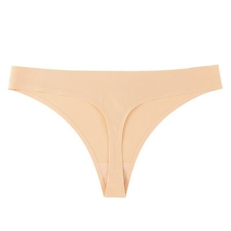 Qcmgmg Thong for Women Sexy Low Rise Panties Seamless T-Back 5 Pack XL