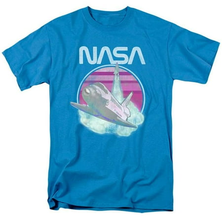 Trevco Sportswear NASA154-AT-5 NASA & Shuttle Launch-Short Sleeve Adult 18-1 T-Shirt, Turquoise - 2X