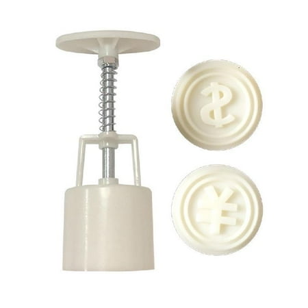 DIY 3D Mooncake Mould Set Dollar and RMB Sign Pattern Shape Mooncake Press Molds