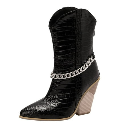Boots For Women Pointy Toe Women s Metal Chain Western Boots Cowgirl Boots Pull-On Pointed Toe Chunky Stacked Heel Mid Calf Boots Platform Wedgesn Knee-High Boots
Boots For Women Pointy Toe Women s Metal Chain Western Boots Cowgirl Boots Pull-On Pointed Toe Chunky Stacked Heel Mid Calf Boots Platform Wedgesn Knee-High Boots