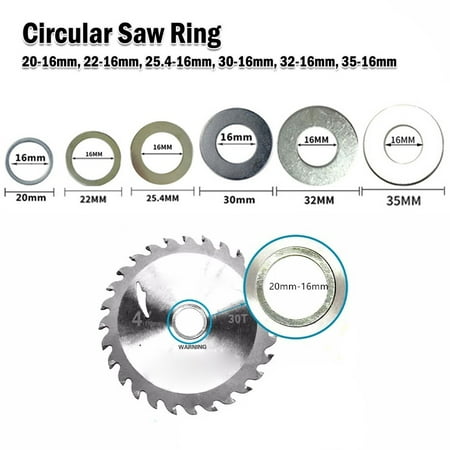 BCLONG 6Pcs Set Circular Saw Ring For Circular Saw Blade Reduction Ring Conversion Ring
