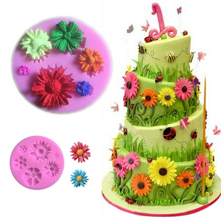 Liveday Fondant Craft Chocolate Cake Mold Silicone Flower Shape Soap Candy Pastry Mould DIY Baking Tools