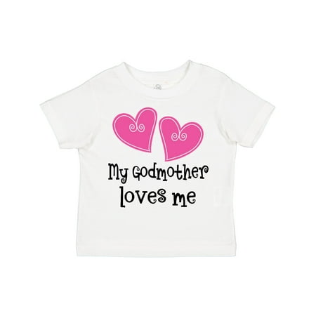 Inktastic My Godmother Loves Me Hearts Gift Toddler Toddler Girl T-Shirt