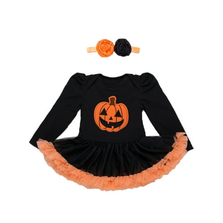 StylesILove Infant Baby Girl Halloween Long Sleeve Cotton Romper Tutu Party Dress and Headband 2 pcs Outfit Set (M/3-6 Months Black)
StylesILove Infant Baby Girl Halloween Long Sleeve Cotton Romper Tutu Party Dress and Headband 2 pcs Outfit Set (M/3-6 Months Black)