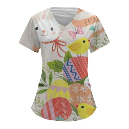 Women Comfotable Working Scrubs Top Cartoon Animals Printed Short Sleeve V-Neck Holiday Cute Blouse Tops With Pockets Leisure Streetwear
Women Comfotable Working Scrubs Top Cartoon Animals Printed Short Sleeve V-Neck Holiday Cute Blouse Tops With Pockets Leisure Streetwear