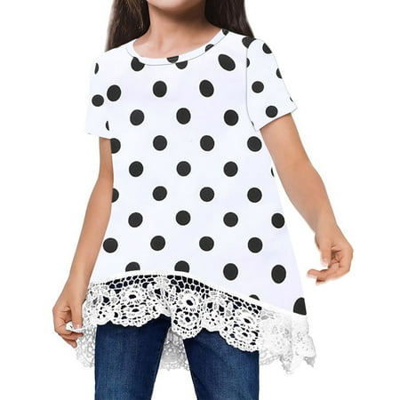 THE WILD Kids Girls Short Sleeve Polka Dot Print Lace Blouse Leisure Tops T-shirt Clothes
THE WILD Kids Girls Short Sleeve Polka Dot Print Lace Blouse Leisure Tops T-shirt Clothes