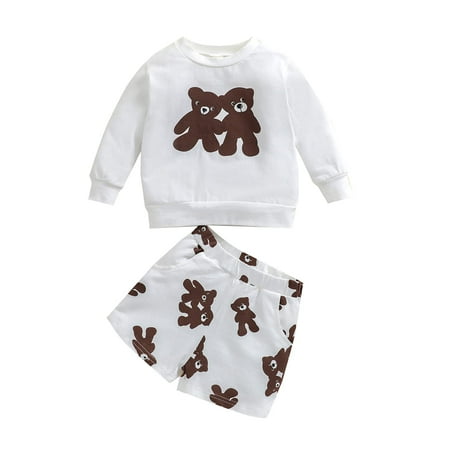 0-4Y Toddler Baby Girls Boys Fall Outfits Set Kids Catoon Bear Print Long Sleeve Pullover Top+Short Pants
0-4Y Toddler Baby Girls Boys Fall Outfits Set Kids Catoon Bear Print Long Sleeve Pullover Top+Short Pants