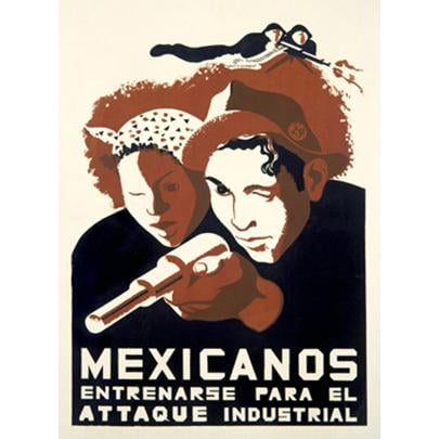 ArteHouse Fine Art Print "Mexicanos Industrial Propaganda", Unmounted Cotton Canvas, 32" x 44"