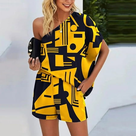 YOHOME Ladies Casual Printed Sloping Shoulders Sexy Off-the-Shoulder Loose Two Piece
YOHOME Ladies Casual Printed Sloping Shoulders Sexy Off-the-Shoulder Loose Two Piece