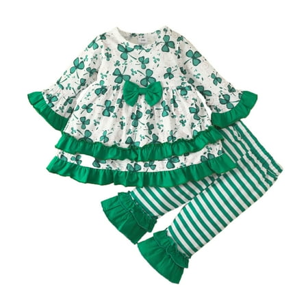 Zlekejiko Babys Girls Irish Festival Winter Long Sleeve Top Striped Flared Pants 2 Piece Set
Zlekejiko Babys Girls Irish Festival Winter Long Sleeve Top Striped Flared Pants 2 Piece Set