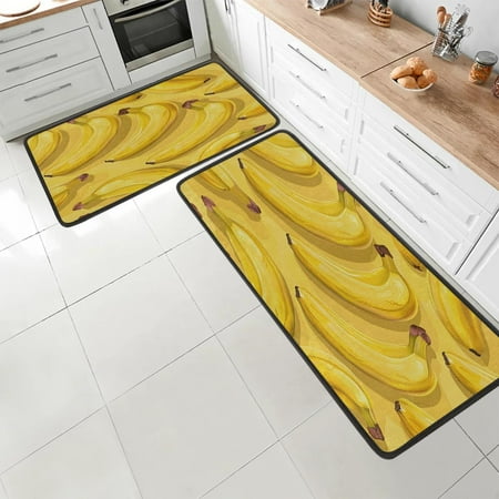 Fruit Banana Pattern Kitchen Mat Set of 2 Non-Slip Washable Kitchen Rugs Waterproof Comfort Standing Floor Mats for Kitchen Home Office Sink Laundry 17x29 Inch + 17x47 Inch
Fruit Banana Pattern Kitchen Mat Set of 2 Non-Slip Washable Kitchen Rugs Waterproof Comfort Standing Floor Mats for Kitchen Home Office Sink Laundry 17x29 Inch + 17x47 Inch