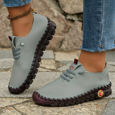 Women s Soft Sole Sneakers Casual Lace Up Faux Leather Loafers Lightweight Low Top Walking Shoes
Women s Soft Sole Sneakers Casual Lace Up Faux Leather Loafers Lightweight Low Top Walking Shoes