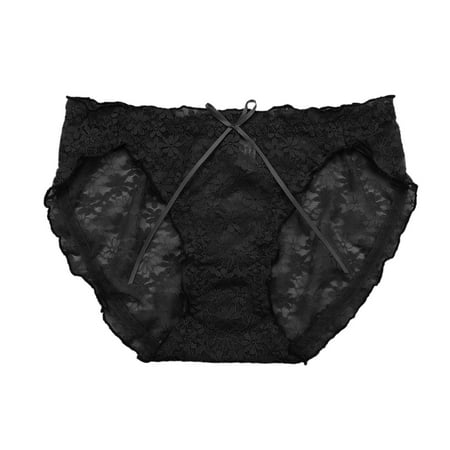 CLZOUD Womens Underwear Thin Black Polyester Womens Underwear Lace Bikini Panties Silky Comfy Lace Brief Panties
CLZOUD Womens Underwear Thin Black Polyester Womens Underwear Lace Bikini Panties Silky Comfy Lace Brief Panties